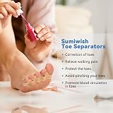 Sumiwish Toe Separators & Spacers 4 Pairs Beige Soft Toe Straighteners view 7