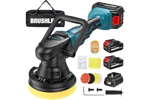 Avhrit Cordless Car Buffer Polisher, Brushless 6 Inch Portable Buffer Polisher Kit with 2 Pack 21V Rechargeable Batteries, 6 Variable Speed Used for Car Detailing/Waxing