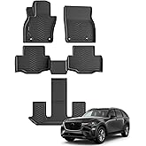 All Weather Floor Mats Fits for Mazda CX-90(Include PHEV) 2024 2025 6&7 seat 3 Rows TPE Rubber Liners Accessoires for Mazda CX90 2024 2025 All Season Guard Odorless Anti-Slip Mats