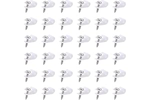 Swpeet 60 Pack White 1/4" Nylon Plastic R-Type Cable Clips Clamp Kit, Nylon Screw Mounting Cord Fastener Clips with 60 Pack S