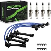 Set of 4PCS Ignition Spark Plug Wires 4 Iridium Spark Plugs Compatible with Mazda Miata 1.8L L4 1994-2000# 671-4220 9160 55108 0000-18-121A B61P-18-140B B61P-18-140C BPE818140 BPE8-18-140A RCRC-ZE21
