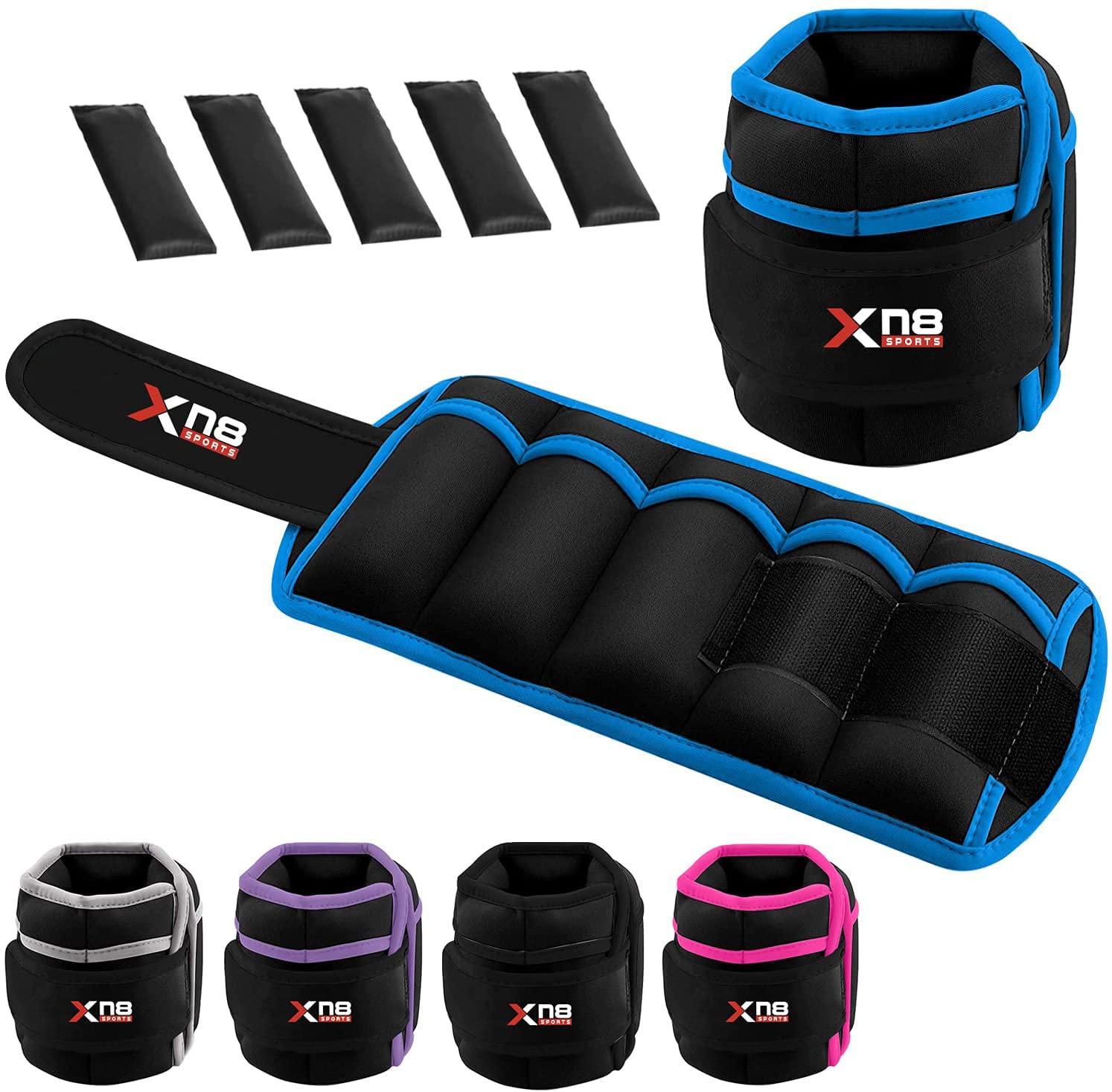 Xn8 Sports Adjustable Ankle Weights Adjustable, Neoprene Wrist and Ankle Strap Set, Leg Weights for Women, Weights for Men and Women, Fitness, Running, Jogging, Walking, Gymnastics, Aerobics — image 1