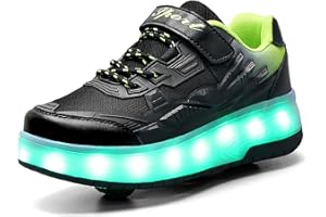 YUNICUS Roller Shoes for Girls Boys Kid Light Up Sneakers with Wheels