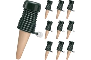 BYDOLL Plant Self-Watering Stakes Automatic Watering Terracotta Spikes for Indoor Outdoor Plants,Houseplant Insert Devices for Vacation use,Bonsai Drip Irrigation System (10 Pack)