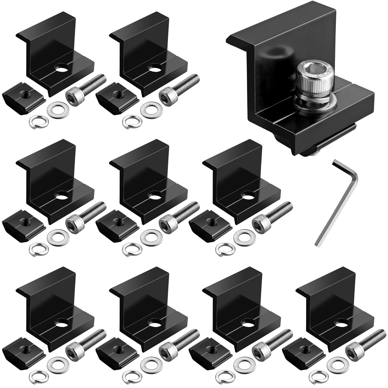 GETLITOOL Solarmodul Halterung 30mm Endklemme Kit, 10x Solarpanel Z Halterung Randklemme für Photovoltaik Montageschiene Befestigung Photovoltaik Solarpanelen für Gerahmte Solarmodul(30mm)
