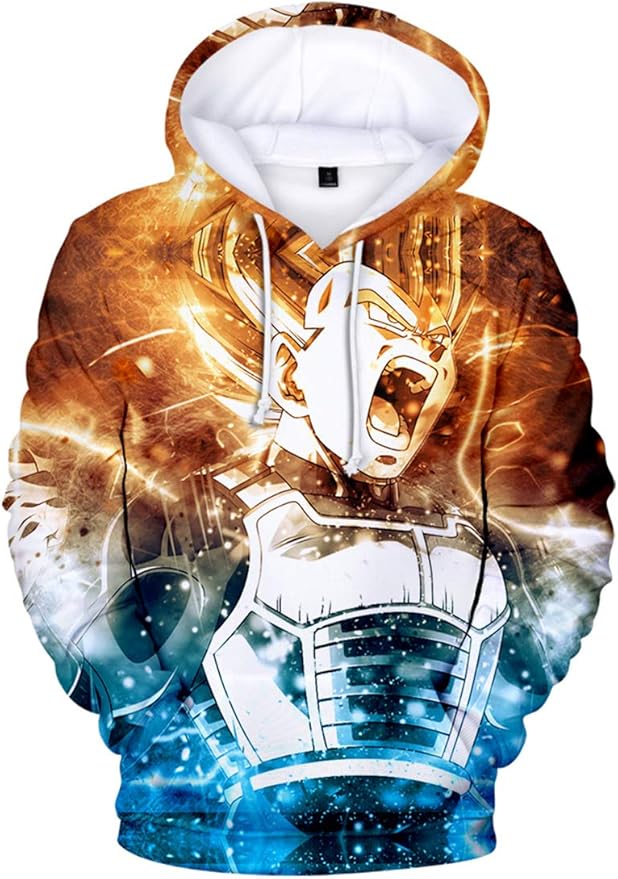 FLYCHEN Dragon Ball Kapuzenpullover Jungen - Anime 3D Druck Hoodie Mit Kängurutasche