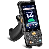 MUNBYN Android 14 Barcode Scanner with Trigger Handle, Works with HW HS7 1D/2D Scanner, 4GB+64GB Handheld PDA, 4-inch Touchscreen, IP65 Rugged, 5000mAh for Inventory Warehouse Logistics MC005P
