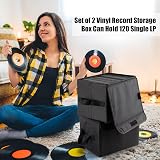 alavisxf xx 7" Vinyl Storage Box 120 Records Foldable Stackable with Lid view 6