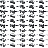 QYVEWY 50/100 Pack Bulk Sunglasses for Adult Retro 70s 90s Cheap Glasses UV400 Protection (50Navyblue)
