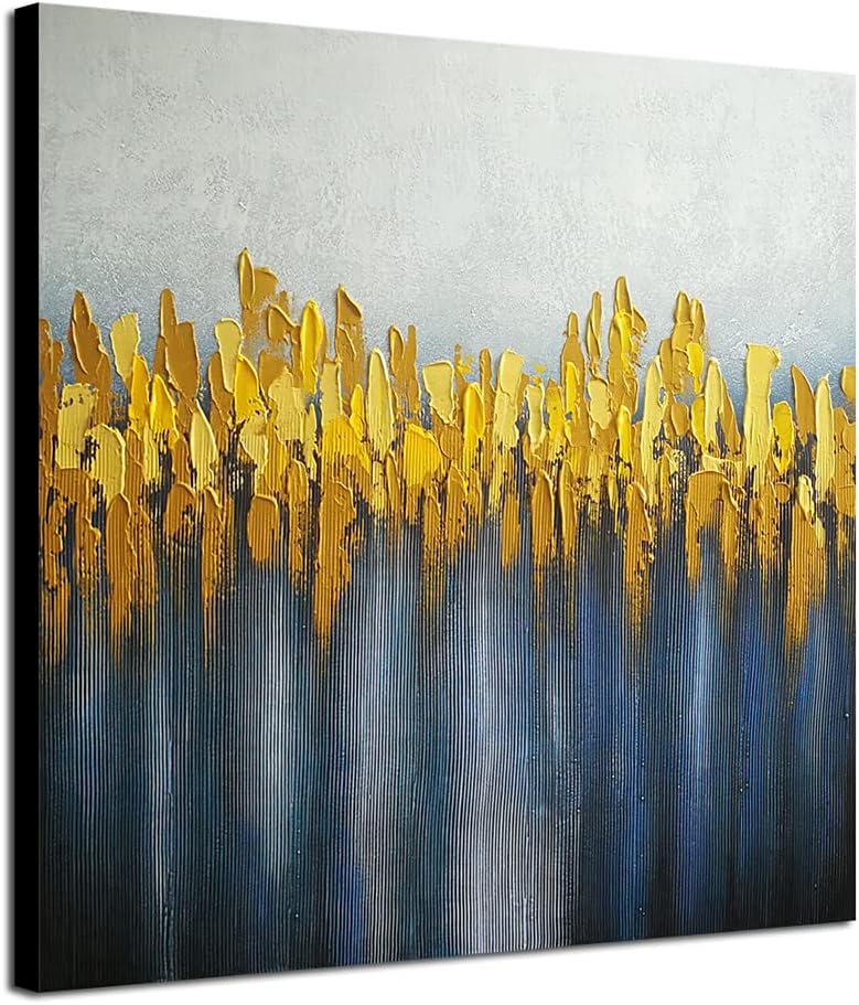 Paintings - Wieco Art Pure Hand-Painted Paintings on Canvas Abstract Canvas Wall Art for Living Room Bedroom Wall Decor Modern Contemporary Landscape Artwork for Home Decorations