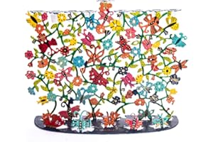 Yair Emanuel Hanukah Menorah Laser Cut Multi Color Flowered Design by Artist