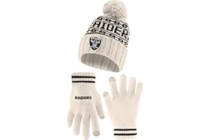 Ultra Game Adults NFL Official Super Soft Cable Knit Winter Beanie Knit Hat with Warm Touch Screen Gloves