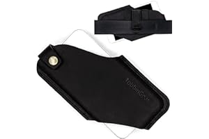 TobbinGear Left-Handed Leather Cell Phone Holster with Belt Clip, Universal Phone Holster for Men Belt Holder, Leather Case f