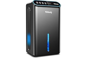 VINBURG Dehumidifier for Home, Dehumidifier for Basement with 85 OZ Big Water Tank, (800 sq.ft.) Small Dehumidifier with Drain Hose for Bedroom Bathroom with Auto Shut Off, Timer, 7 Colors LED (Black)