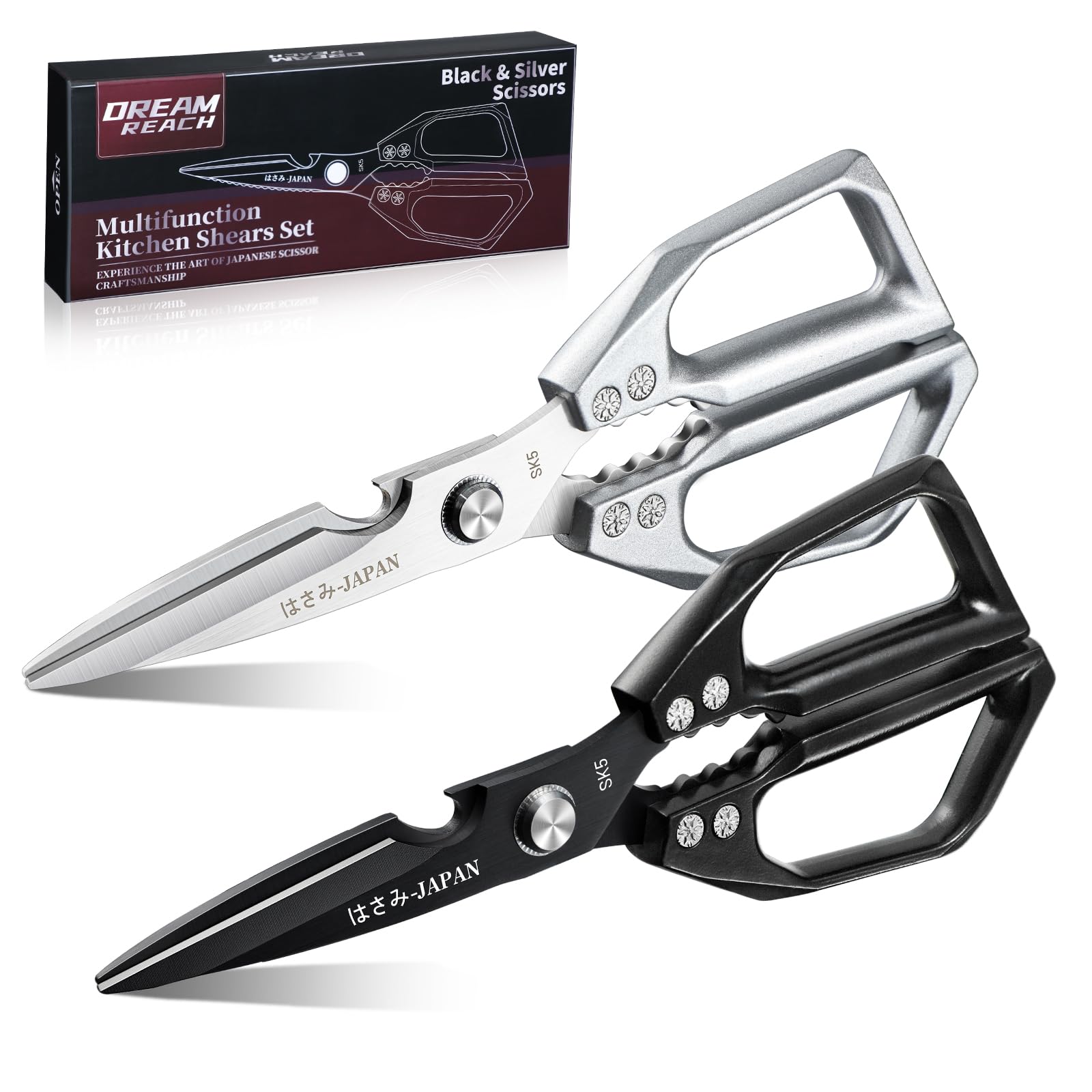 Dream Reach Küchenschere Set,Hochleistungs Geflügelschere, Scharf Küchenschere für Fleisch,Hühnerknochen und Pute Geschenke für Mama