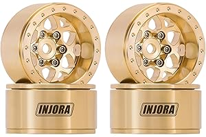 INJORA 1.0 Brass Beadlock Wheel -4.7mm Offset Rim for TRX4M Ascent18 SCX24 FCX24 1/24 1/18 RC Upgrade