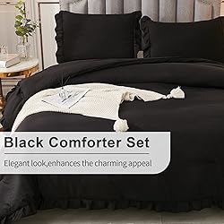 Andency Black King Size Comforter Set, 3 Pieces