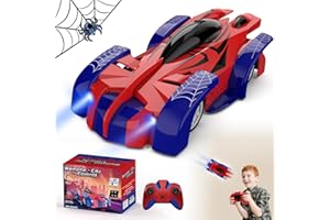 FirYawee Wall Climbing Remote Control Car, 360° Rotating RC Stunt Car with Headlight, Rechargeable RC Cars Toys for 3 4 5 6 7 8-12 Year Old Boys Girls Kids