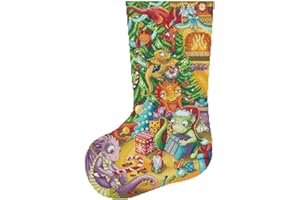 Awesocrafts Cross Stitch Stamped Kits Christmas Stocking Christmas Dragon Easy Patterns Cross Stitching Embroidery Needlework