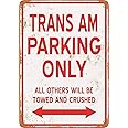 Metal Tin Signs Vintage Sign Trans AM Parking ONLY - Vintage Wall Decor Art8x12 Inch Vintage Tin Sign Wall