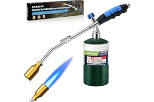 JAYICHENG Grill Torch Charcoal Starter,Propane BBQ Torch,50,000BTU Charcoal Torch with Self Igniting and Ergonomic Anti-slip Rubber Handle for Charcoal Starter,Grilling Meat,Weed Burner(Fuel Not Included)