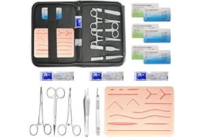 Suture Practice Kit for Student(17 Pieces) - Upgraded 14 Pre-Cut Wound Suture Pad - Upgraded Stitching Training Kit - The Per