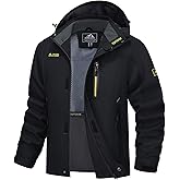 MAGCOMSEN Men's Hooded Windproof Water Resistant Rain Jacket Windbreaker 5 Pockets for Hiking,Fishing,Travel