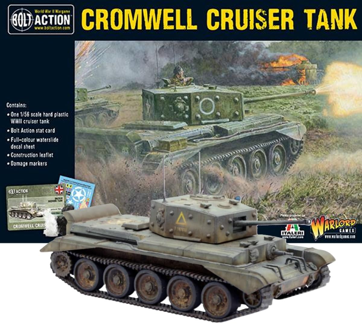 Warlord Games Cromwell Cruiser Tank - 1:56 / 28mm British Army Plastic Scale Model Tank for Bolt Action Highly Detailed World War 2 Miniatures