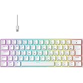 TECLADO MECÂNICO HYRAX THUNDER HCK61 ABNT2 BRANCO SWITCH AZUL RGB