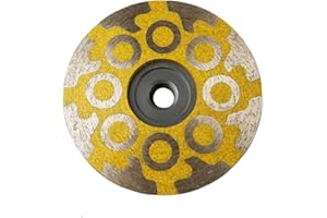 JDK DIAMOND TOOLS JDK 4 Inch Diamond Resin Filled Cup Wheel Grinding Wheel with Thread 5/8“-11 for Granite Stone and Tiles (Medium)