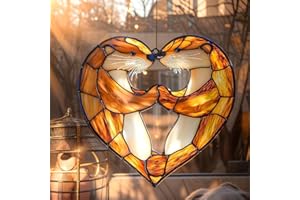 XISZYS Otter Lovers Christmas Ornament Animal Suncatcher Couple Window Hanging Acrylic Stained Glass Effect Art Boho Garden Decor Unique Gift for Mom Thanksgiving