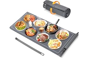 BOMOVA Warming Mat For Food Extra Large- 36"x16" Electric Warming Trays for Buffets Party, Food Warmers For Thanksgiving, Christmas House Warming Gift, Portable Heating Mat with 9 Temp Settings & 6H Timer