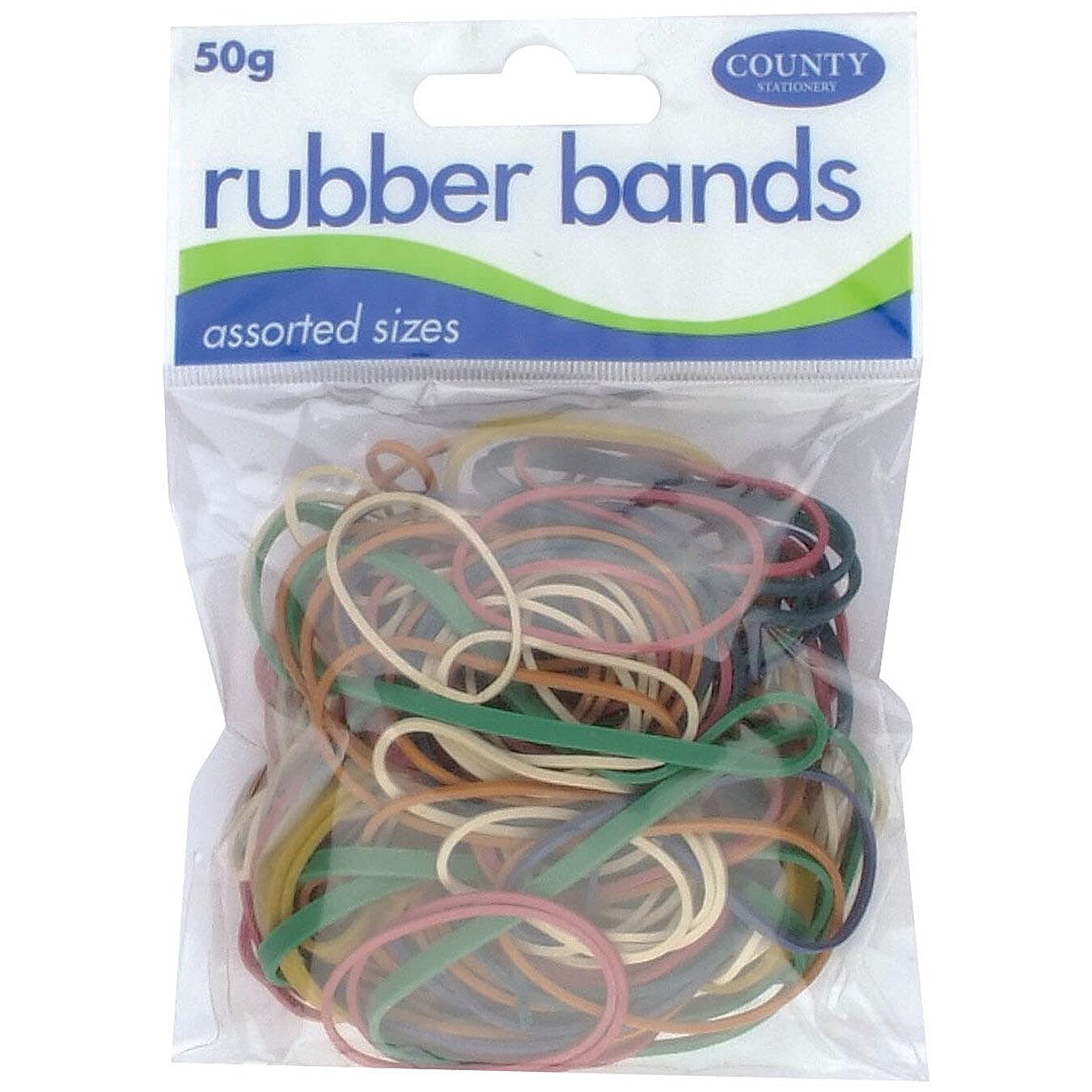 County 50gm Coloured Rubber Bands