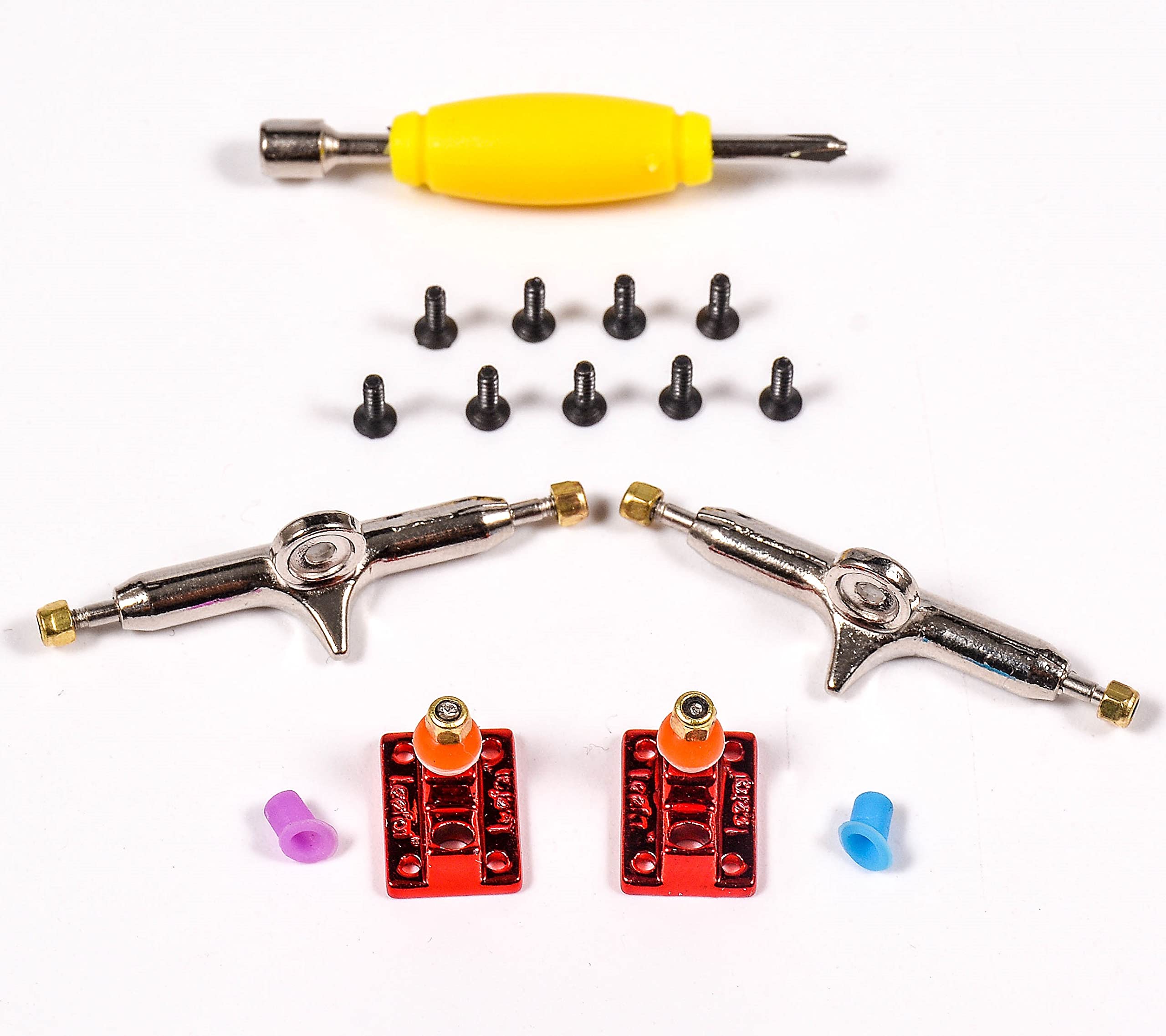 Fingerboard Trucks with Upgraded Urethane Bushings and Pivot Cup,34mm 32mm Width,Normal Kingpin (Red, 34mm)