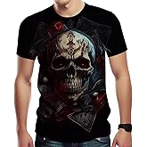 Hisayhe Men's Skull Graphic Casual Short Sleeve T-Shirt