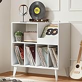 LELELINKY Large Record Player Stand, Turntable Stand with Storage, Vinyl Record Holder with Display Area, Record Player Table
