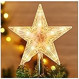 Christmas Tree Topper Lighted Star with Built-in 10