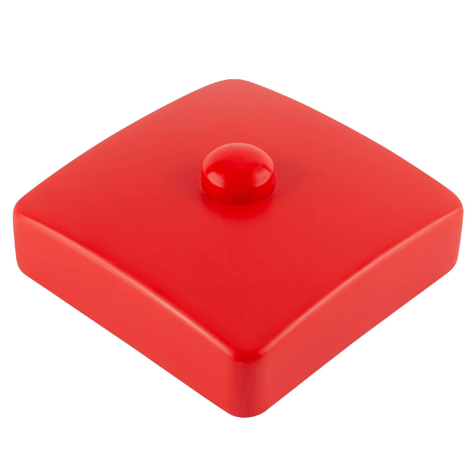 3 x Post Caps Red Square Plastic 91 x 91 mm