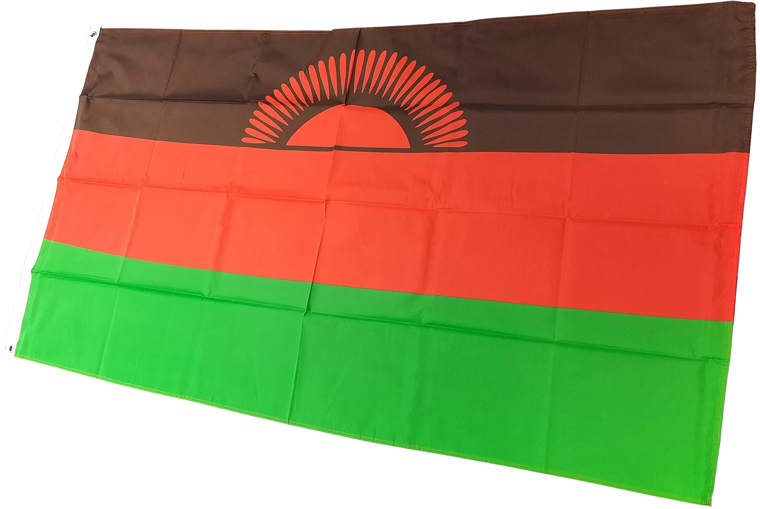 NWFlags Malawi Flag 5ft x 3ft 75d Premium Polyester Suitable For Flagpoles | Strong Polyester 5x3 foot material large flag of Malawi with 2 metal Eyelets