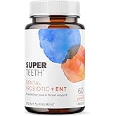 SuperTeeth Dental Probiotic with ENT Support | Contains BLIS K12 & M18 Probiotics to Boost Oral Microbiome Sinus, Throat & Immune Health | 60 Natural Peach Flavored Chewable Tablets
