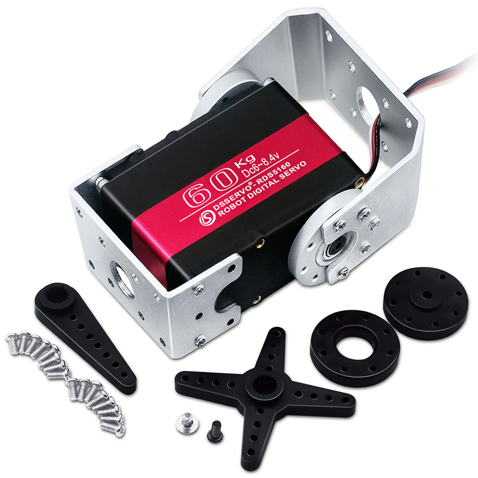 ANNIMOS 60KG Robot Servo Motor 12V Large RC Steering Servos with Mount Brackets High Torque Full Metal Gear Waterproof Digital for Robotic