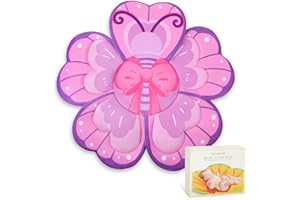 YOOXARMOR Pink Butterfly Baby Bath Pad - Soft Non-Slip Bathtub Mat for Newborns & Infants, Waterproof Bath Cushion with Flower Design for Sink or Tub, Safe & Comfortable
