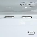 Addis Soft Close Toilet Seat Square D Shape White Quick Release Hinges Easy view 4