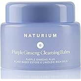 Naturium Purple Ginseng Cleansing Balm Plus Plant-Based Esters & Linoleic-Rich Oils, Smoothing Face Wash, 3.0 oz