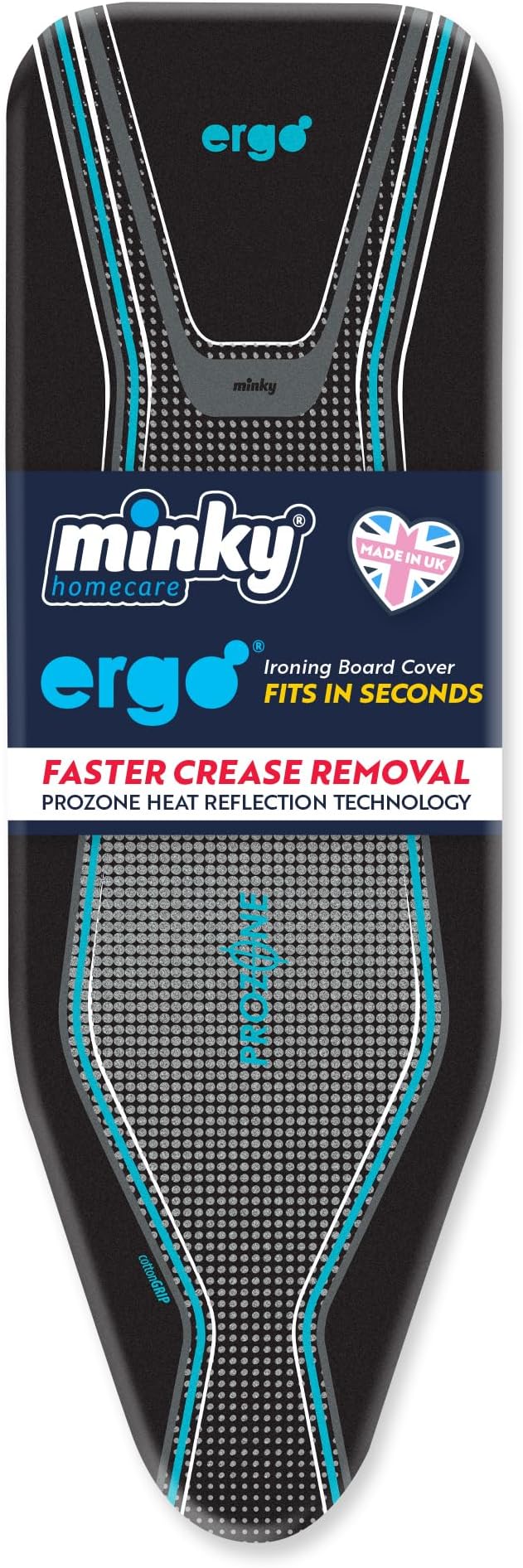 Minky Ergo Extra Thick Ironing Board Cover 122x38cm Prozone Technology