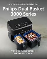 Philips Airfryer 3000 Series Dual Basket 6L 3L Digital Touchscreen view 3
