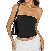 Eachyes Womens Tube Tops Strapless Crop Tops Basic Sleeveless Backless Bandeau Going Out Summer Outfits 2026