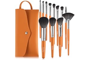 DUAIU Makeup Brushes Set 12Pcs Professional Makeup Brush Set Premium Synthetic Foundation Blending Face Powder Blush Concealers Eye Shadows Make Up Brushes Kit with Bag