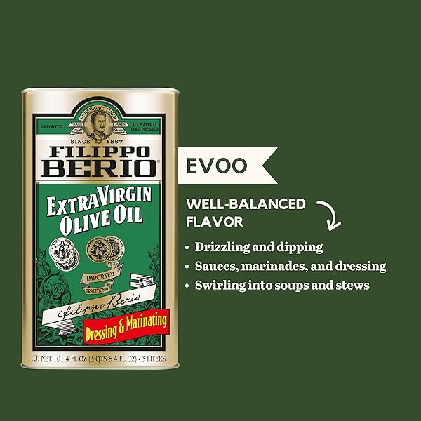 FILIPPO BERIO COLD PRESSED EXTRA VIRGIN OLIVE OIL, 101.4 OUNCE TIN