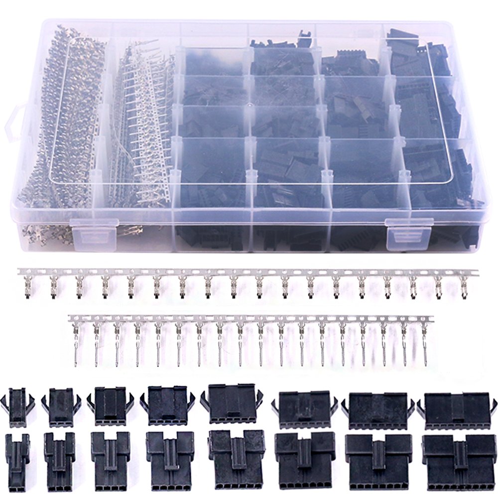 Glarks 1940Pcs 2.5mm Pitch 2/3/4/5/6/7/8/9 Pin Male